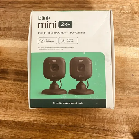 2 Pack of Blink Mini 2K+ Plug-in Indoor/Outdoor Cameras - BLACK New
