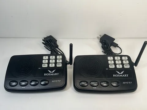 Lot of 2 Hosmart HY777 Wireless 3-Channel Home Intercom System w/ Power Adapters