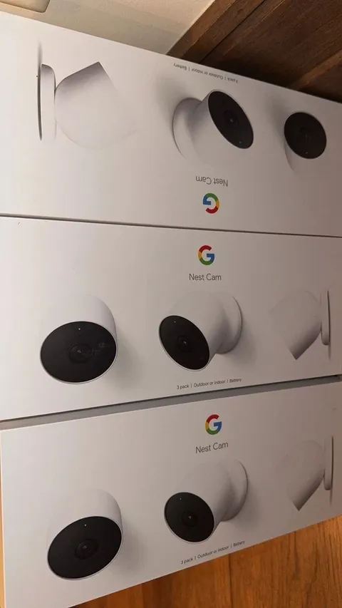 (3 Pack) Google Nest Cam Battery Outdoor Or Indoor Wireless Security Camera