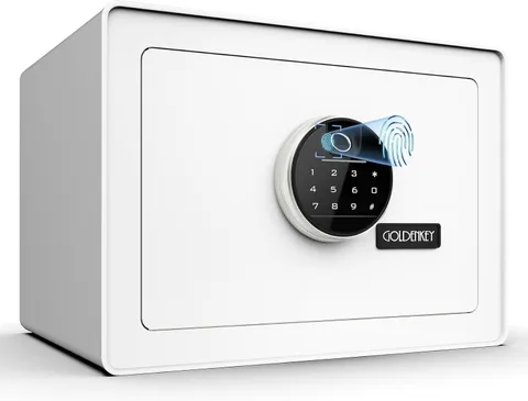 Luxury Jewelry Safe with Fingerprint Lock & Keypad, 1.2 Cu.Ft. White