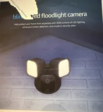 Blink Wired Floodlight Camera 1080p Outdoor Motion Siren Alexa Wi-Fi Black