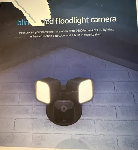 Blink Wired Floodlight Camera 1080p Outdoor Motion Siren Alexa Wi-Fi Black