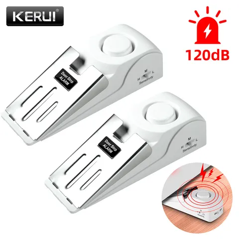 2 Pack Door Stop Security Alarm Wedge Stopper Portable Home Travel Anti‑Theft US