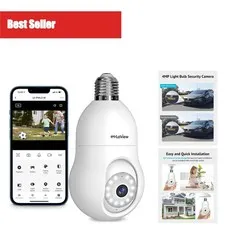 LaView 4MP Bulb Security Camera 360° Wireless Indoor Outdoor