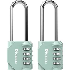 2 Pack disecu 4-Digit Waterproof Combination Padlock for Locker, Fence, Toolbox