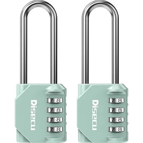 2 Pack disecu 4-Digit Waterproof Combination Padlock for Locker, Fence, Toolbox