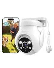 2K Security Camera Outdoor 360° Pan/Tilt, Two Way Talk Outdoor Camera for Hom...