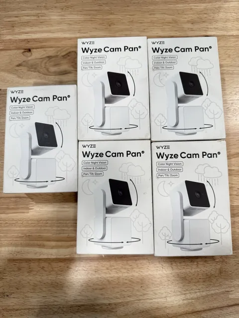 Lot Of 5 Wyze Cam Pan V3 1080p Indoor/Outdoor Wi-Fi Pan Tilt Zoom Smart Camera.