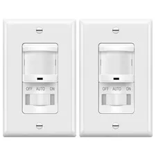 In-Wall PIR Motion Sensor Light Switch, Single Pole Occupancy Sensor Switch, Mot