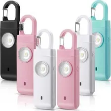 6 Pcs Rechargeable Personal Safety Alarm for Women, 130db Personal Alarm Prot...