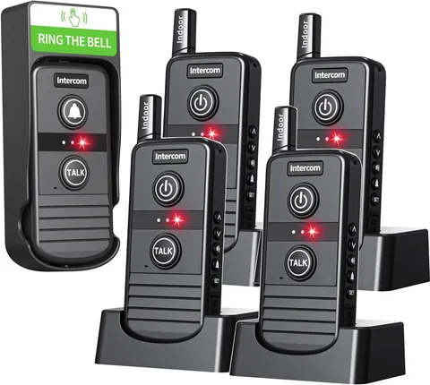 Doorbell, Wireless Intercoms for House,Long Range Two Way Intercom,Rechargeable