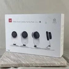 YI Home Security Camera System 4 Pack 1080p HD WiFi Indoor Alexa White