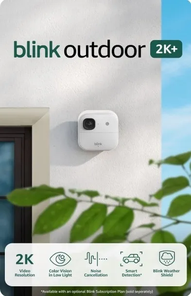 Blink Outdoor 2K+ 5 Camera Wireless Security System w/ Sync Module White