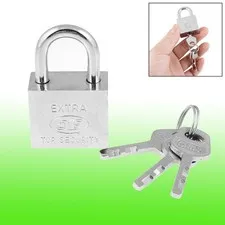 Cabinet Locking 30mm Wide Silver Tone Metal Padlock 2" Height with 3 Keys