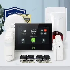 HOMSECUR Wireless WIFI 4G GSM SMS Autodial LCD Burglar Intruder 7" Alarm System