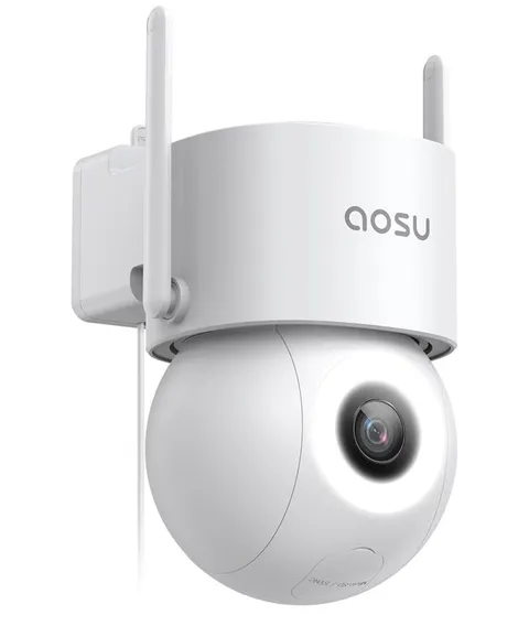 Aosu 3K Outdoor Security Camera, 360° PTZ, Auto-Tracking, 400-Lumen Spotlight