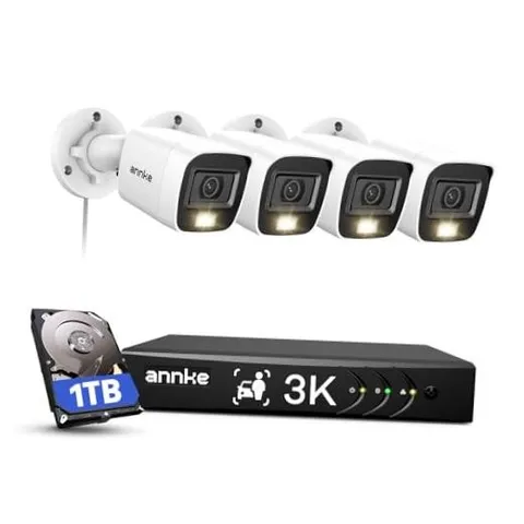 8CH 3K Wired Security Camera System with Smart Dual Light, 1TB HDD | White