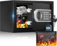 [UPGRADED] Small Safes for Home, 0.30 Cuft Mini Safe Box | with Fireproof Waterp