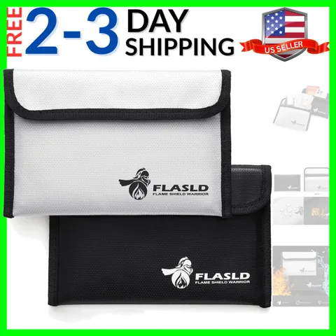Fireproof Money Bags, Fireproof Wallet Pouch, Small Safe Bag for Cash, Valuab...
