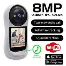 2.8 Inch Wifi Vedio Baby Monitor 8MP Surveillance IP Camera IPS Screen Sound Det