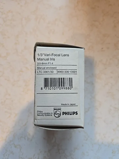 PHILIPS LTC3361/30 3.5-8mm F1.4 Manual Iris CCTV Lens