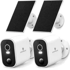 SYMYNELEC 2K Solar Security Cameras Wireless Outdoor 2 Pack