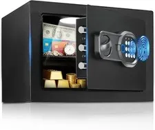 Safe Box 0.8 Cubic Feet College Dorm Room W/ Electronic Keypad & Fingerprint