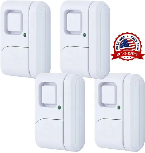 4 Alarmas Para Puertas Y Ventanas De Alarma Seguridad Casa Inalambrica Sensor