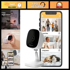 Indoor WiFi Security Camera 1080P, Motion Detection, Night Vision, Baby/Pet Moni