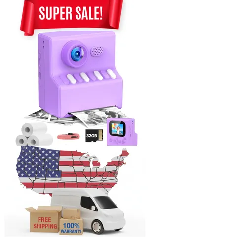 Fun 48MP Kids Instant Camera - Prints Photos in Seconds - Gift for Ages 3-12