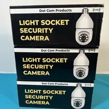 Lot of 3 Dot Com Light Socket 5G Security Camera Memory Cards Not Included New