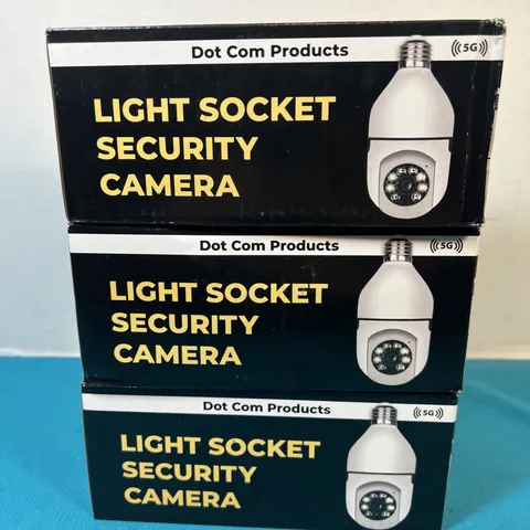 Lot of 3 Dot Com Light Socket 5G Security Camera Memory Cards Not Included New