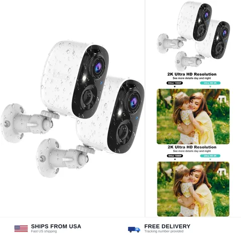 2K Security Cameras Wireless Outdoor/Indoor,WiFi Cameras for home security | ...