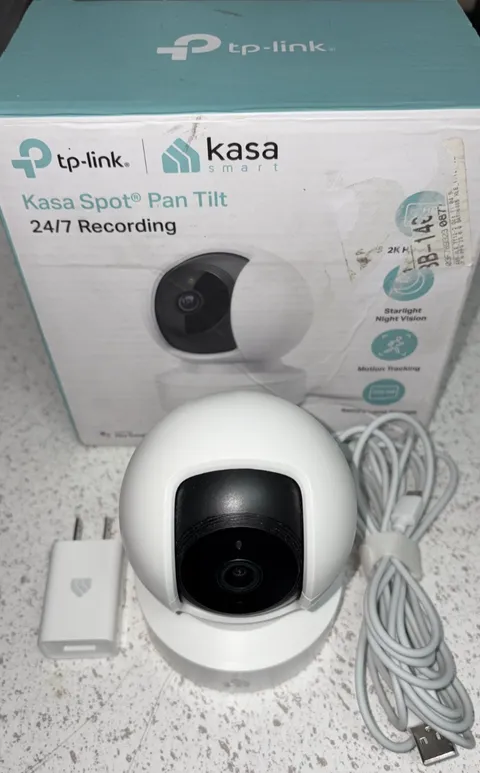 TP-Link 2K Kasa Spot Pan Tilt 24/7 Recording IP Home Security Camera - White