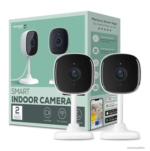 Indoor Security Camera 2 Pack 1080p Wi-Fi Night Vision Two-Way Audio Motion