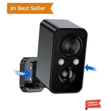 Advanced 180° Home Security Camera: WiFi Surveillance with Alarm & Night Vision