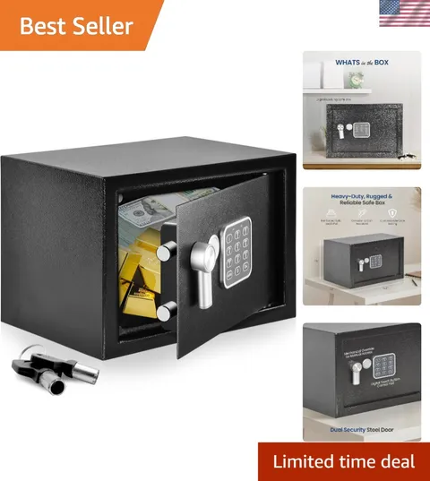 Heavy Duty Electronic Safe Box 12.2” x 7.8” with Fingerprint Sensor Access