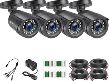 4 Camaras De Seguridad Wifi Exterior 1080P Inalambrica Con Vision Nocturna Video