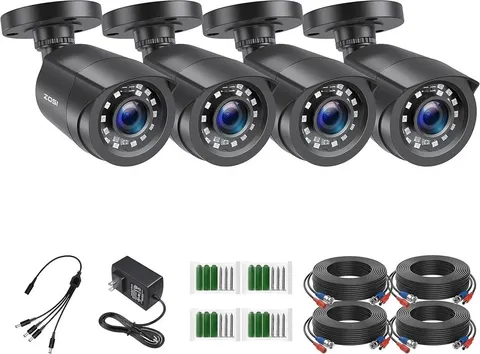 4 Camaras De Seguridad Wifi Exterior 1080P Inalambrica Con Vision Nocturna Video