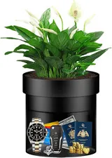 Hidden Safe Flower Pot Secret Storage Box Key Lock Waterproof Outdoor Diversion