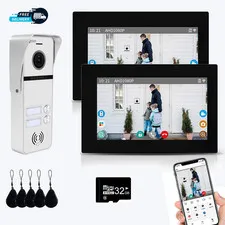 Wired Apartment Video Intercom System 2 Units 7 Inches Touch Monitor