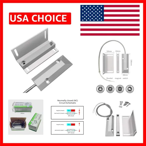 Wired Garage Door Sensor with Adjustable Bracket & Metal Zinc Alloy - Secure Fit