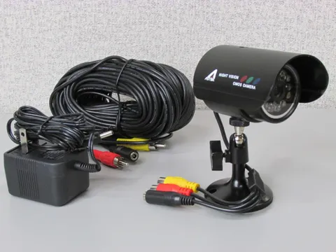 Wired Surveillance Camera + 100FT Cable + Power Supply Complete