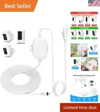 Weatherproof 20ft USB-C Power Cord for Ring Outdoor Cameras - Continuous Power