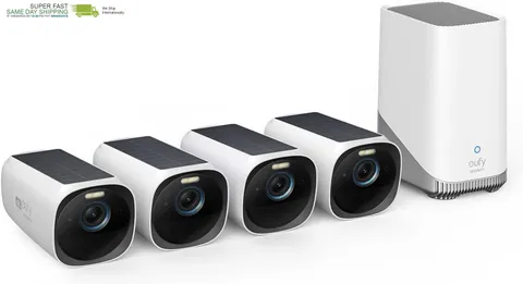 4-Cam Kit, 4K Solar Integrated Solar Panel, AI Face Recognition, Spotlight, Expa