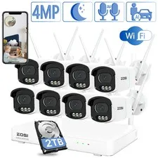 ZOSI 84U2-1864W8-US-A3 AI Human Detected 4MP Wireless Security Camera System