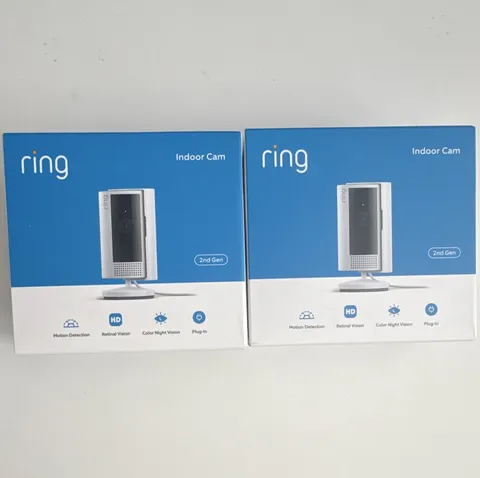 Ring Indoor Cam (2nd Gen) 2-Pack HD Wi-Fi Plug-In Color Night Vision