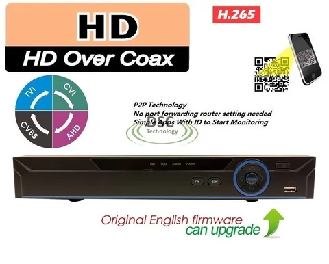 8CH H.265+ TVI AHD ANALOG CVI and 2CH 4MP IP 5 in 1 1080P HDMI DVR-USA Shipping