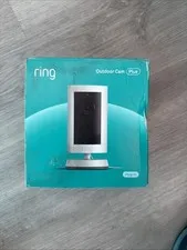 NEW Sealed Ring Outdoor Cam Plus Plug-In HD Security Camera White