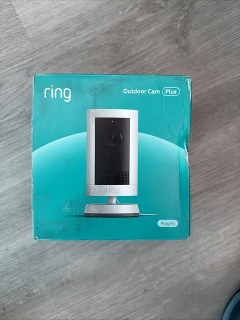 NEW Sealed Ring Outdoor Cam Plus Plug-In HD Security Camera White